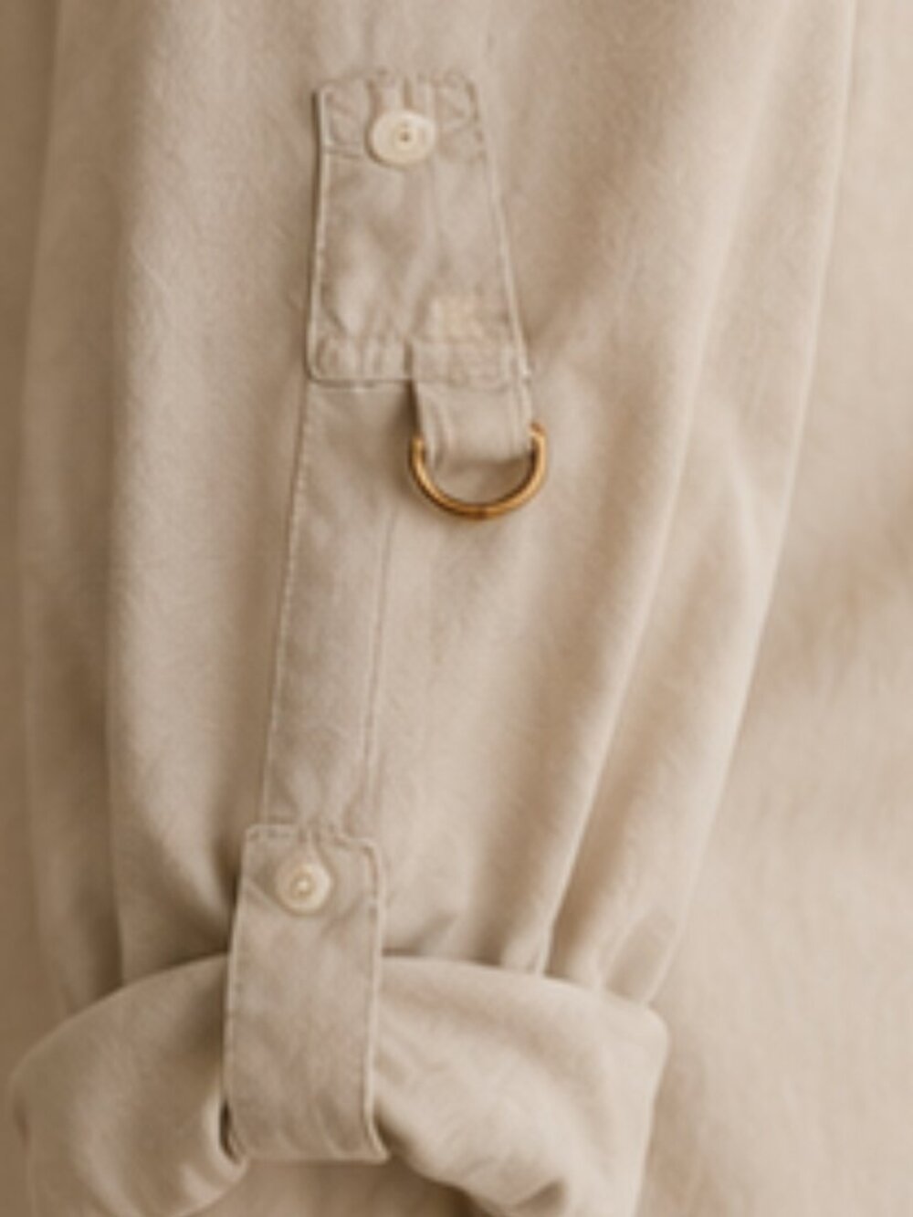 Lauren Ralph Lauren Safari Utility Shirt Khaki Cotton Quiet Luxury Equestrian L - Picture 4 of 10